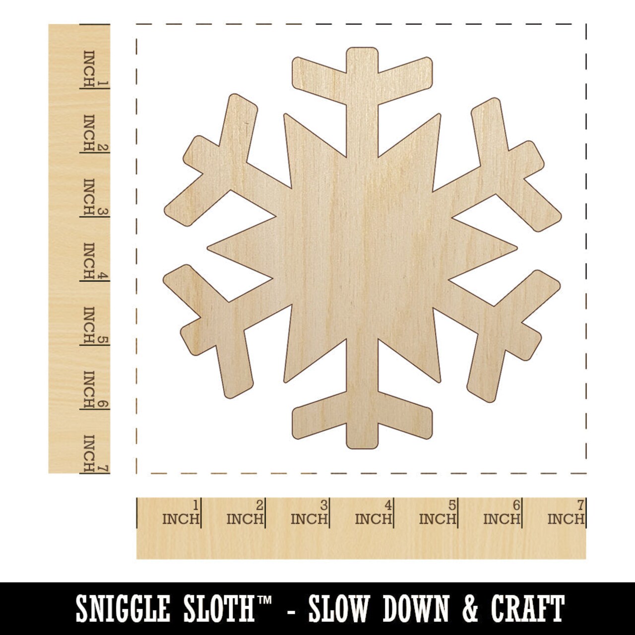 Snowflake Winter Unfinished Wood Shape Piece Cutout for DIY Craft Projects